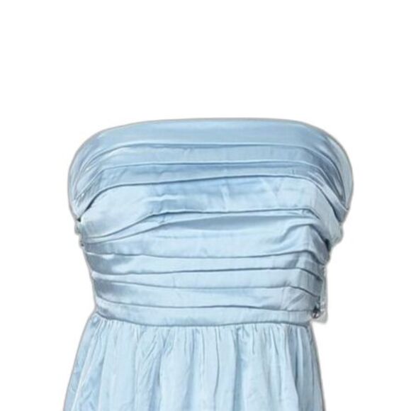 Abercrombie & Fitch Light Blue Stain Strapless Maxi / Prom Dress Size S - Picture 3 of 3